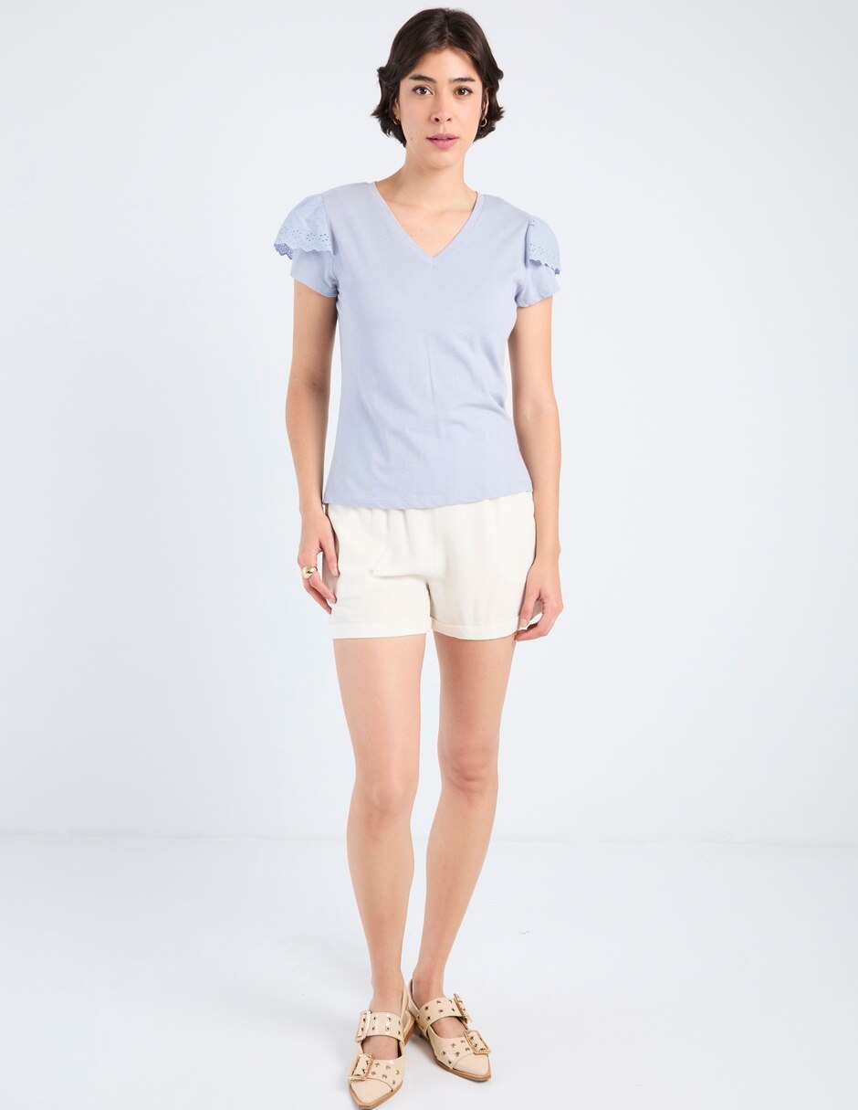 Playera manga corta cuello redondo para mujer 3