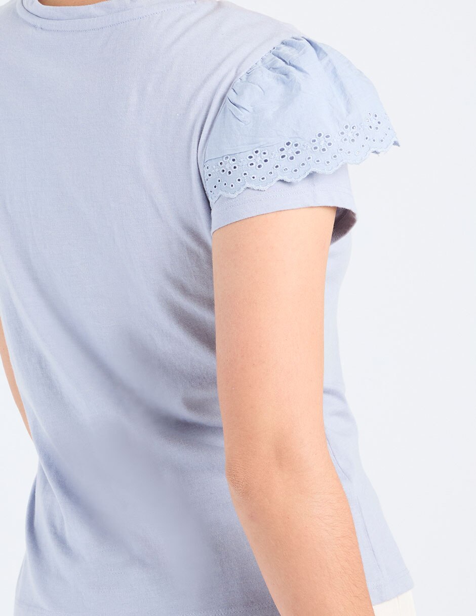 Playera manga corta cuello redondo para mujer 5