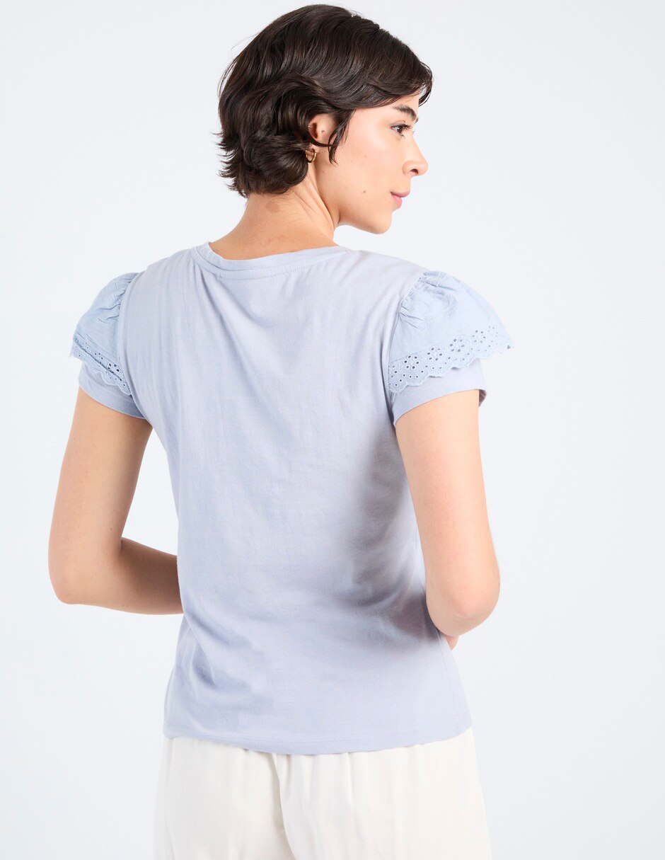 Playera manga corta cuello redondo para mujer 6